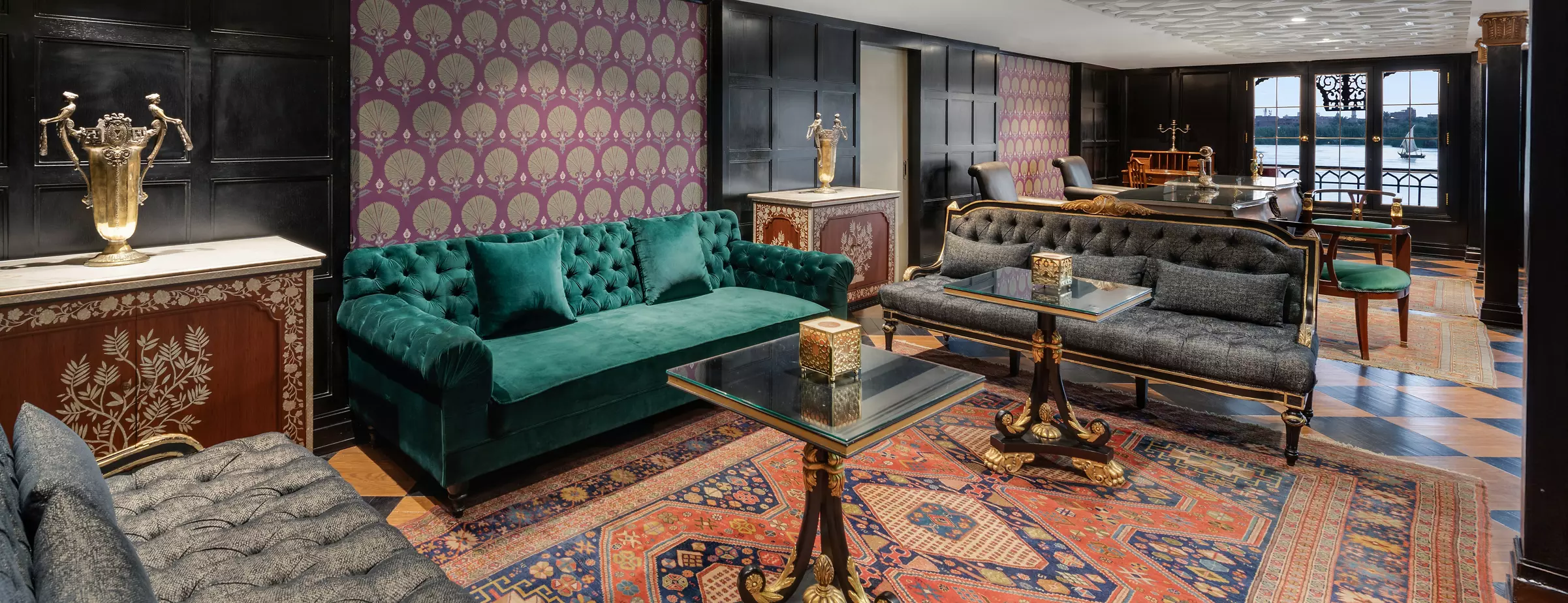 Lounge aboard the Mövenpick SS Misr Nile cruise